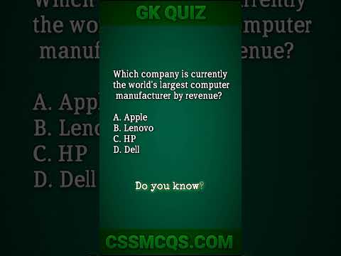 World's largest computer manufacturer by revenue? #gk #question #mcq #quiz #answer Lenovo