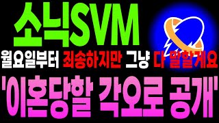 [소닉SVM 전망]이혼도.. 각오 했습니다 죄송합니다만 이제는 속 시원 하겠네요 ....더보기 #소닉svm #소닉코인#코인추천