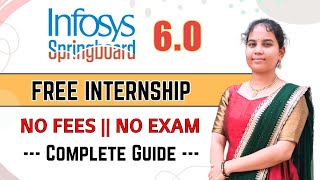 Infosys SpringBoard Internship 6.0 for Everyone || Free Internship Opportunity || Apply Soon ||