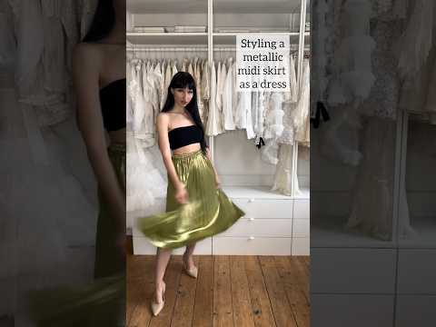 How to style a metallic midi skirt as a dress #shorts ad