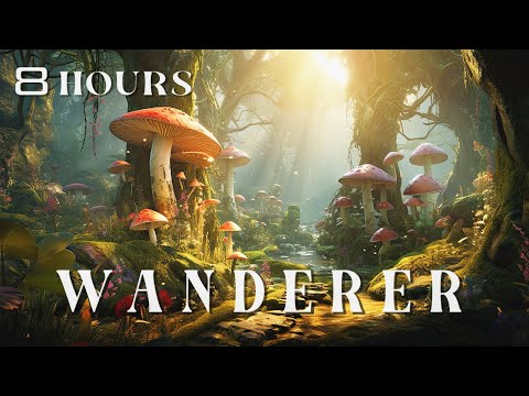 FANTASY FOREST Ambient Music 🍄✨[8 HOURS ASMR Ambience] WANDERER - Relaxing Magical Nature Soundscape