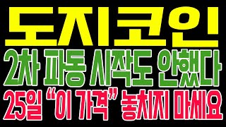 [도지코인 코인전망] 2차 파동 시작도 안했다!! 25일 "이 가격" 놓치지 마세요!!