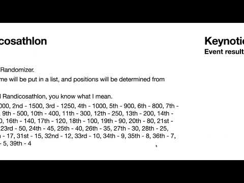 Keynoticosathlon Day 2