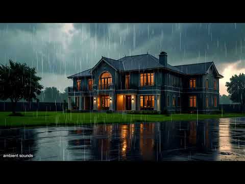Light evening rain on the family estate. 4K ( 10 Hours )