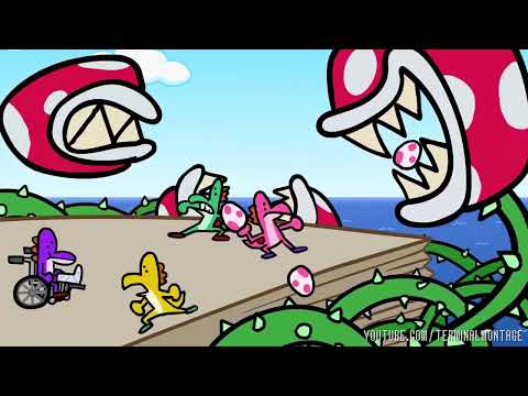 Piranha Plants wrap around Yoshi's Story Book @TerminalMontage