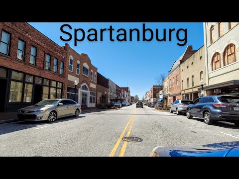 Spartanburg, SC, USA | Driving Tour Downtown | 4K