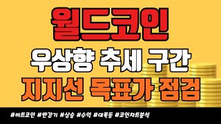 월드코인 - 우상향 추세 구간, 지지선 목표가 점검!!! #월드코인코인 #월드코인전망