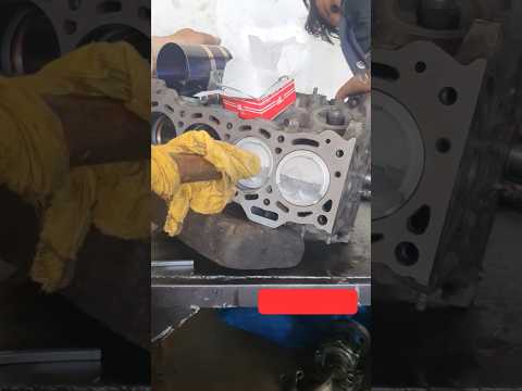 Fitting Piston with Wood Trick | Toyota 88 Engine Rebuild Hack  #Shorts #PistonFitting #MechanicHack