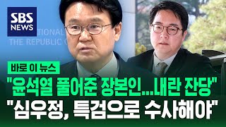"윤석열 풀어준 장본인…내란 잔당" 심우정 상설특검안 발의 / SBS / 바로이뉴스