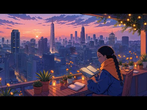 urban oasis | rooftop café lofi for reading & studying