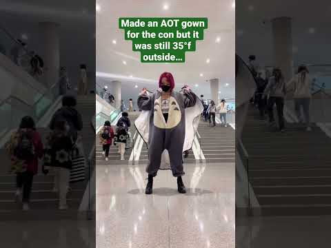 When u gotta get to the con without freezing…#animenyc #animeshorts #attackontitan #aot #cosplay