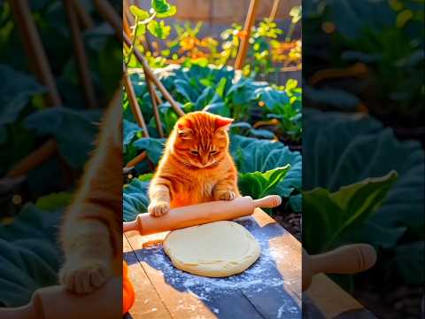 #Cute cat making food 😍😍#yutube #trendingshorts #viralvideo 🥰💙🥰💜🥰