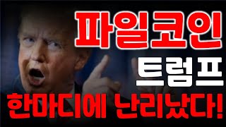 파일코인, 트럼프 이 한마디에 난리났습니다!
