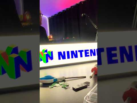 DIY LED lighting on a promo #nintendo64 sign! #shorts #nintendo #diy #retrogaming