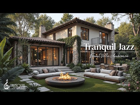 Tranquil Villa Outdoor In Jazz | Forest Coffee With Fireplace To Warm Your Mind