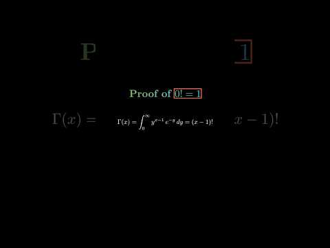 Easiest Proof of 0!=1 #maths