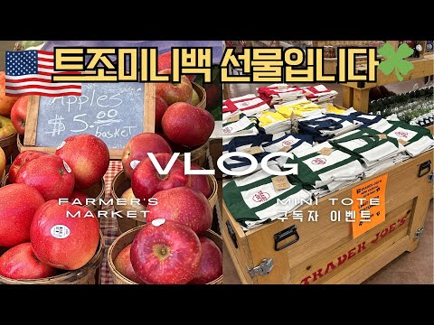 🇺🇸미국일상 Vlog• 파머스마켓 장보기•Haddonfield Car Show👀돌아온 트레이더조 미니백 구독자 선물🤎Trader Joe’s Mini Tote Bag 트조 가방