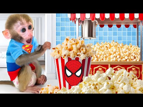 BonBon Macaquinho Come Pipoca de Super-Herói e Sorvete Arco-Íris Delicioso - BonBon Em Português