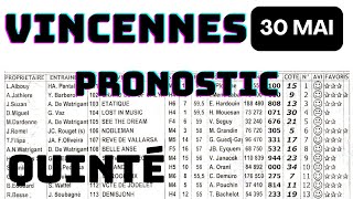 Programme 30 MAI Pronostic Quinté du demain VINCENNES
