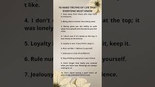 10 HARD TRUTHS OF LIFE THAT EVERYONE MUST KNOW #shortvideo #affirmations #habitsthatchangeyourlife