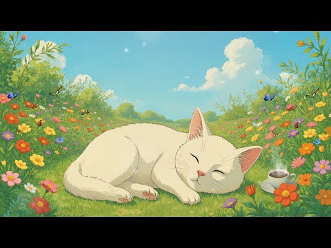 Dreaming in a Field of Flowers💐 Morning Summer 🐱 Lofi Hip Hop / Deep Focus , work, relax, study