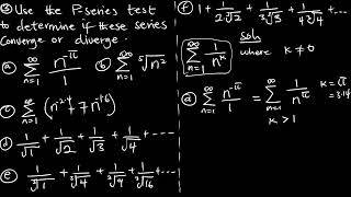 EP 10 Problems on P-series test for convergence and divergence