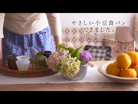 雨の日を健やかに🕊️体調を整えるパンランチ🍞私だけの空間作り、紫陽花や夏の手拭いで気分を上げる🍧 Staying Healthy on Rainy Days☔️