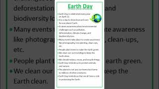 Essay on Earth Day | 10 Lines on Earth Day #shorts #ytshorts #earth #earthday #saveplanet #essay
