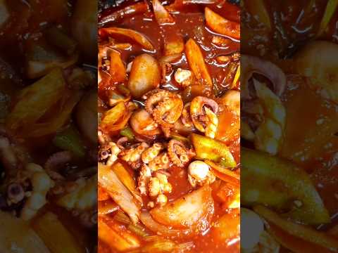 쭈꾸미볶음 | Spicy Stirfry Webfoot Octopus | REAR COOKING SOUND | ASMR