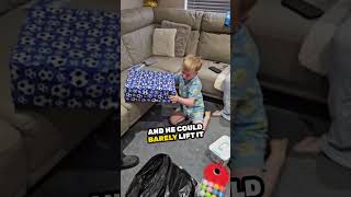 lil bro was shocked he got this gift 😂 #funny #funnyvideos #funnymoments