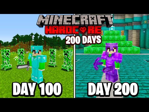 I Survived 200 Days in HARDCORE Minecraft...