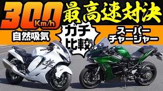 【最高速対決】ハヤブサ対H2SX 300km/hガチ対決。自然吸気とスーパーチャージャーどちらが速いのか？