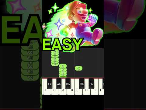 Mario Superstar Invincibility song EASY piano tutorial