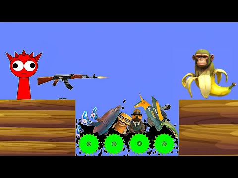 Raddy is furious. AK47 VS ALL Italian Brainrot AI Animals in Algodoo