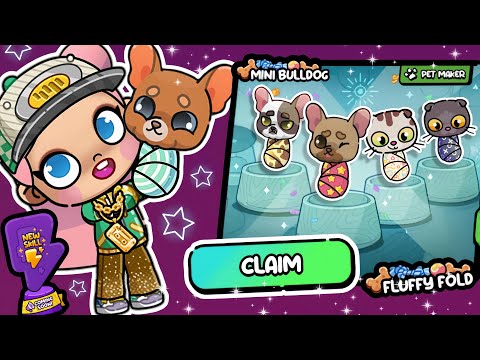 NEW MINI BULLDOG & FLUFFY FOLD🐱!! ✨Free gift this month in Avatar World Pazu Update  🥳