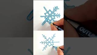 Metallic Markers Art! ❄️ #outlineart #satisfying #satisfyingvideo #art #artshorts #artist #snow