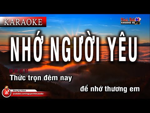 Karaoke Nhớ Người Yêu I Beat Rất Ngọt Dễ Hát I Karoke Kinh Bắc