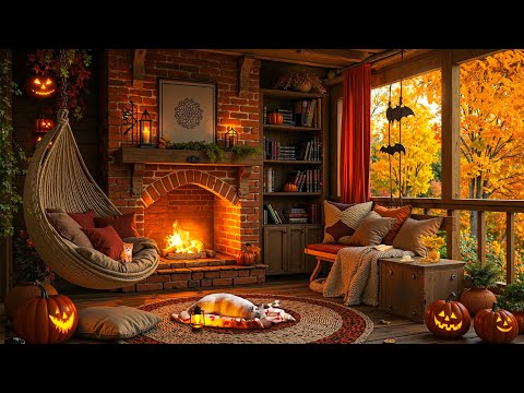 Warm Jazz for Your Reading Nook 🍁 Unwind with Cozy Fireplace Sounds and Smooth Jazz Instrumental