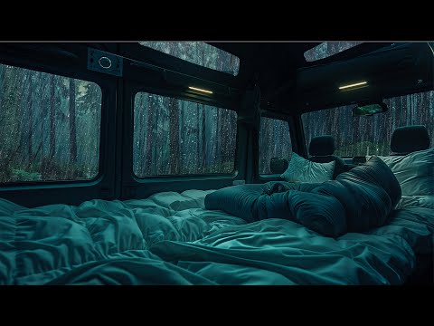 10 Hours⚡️Rainstorm on a Van in the Woods | Cozy ASMR Sounds to Help You Sleep Instantly and Relax