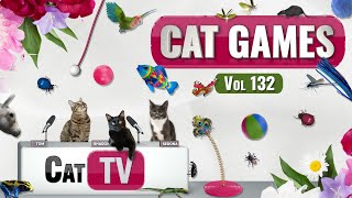 CAT Games | Ultimate Cat TV Compilation Vol 132 | 8 HOURS  🐝🐞🦋🦎🦜🐜🐭🧵