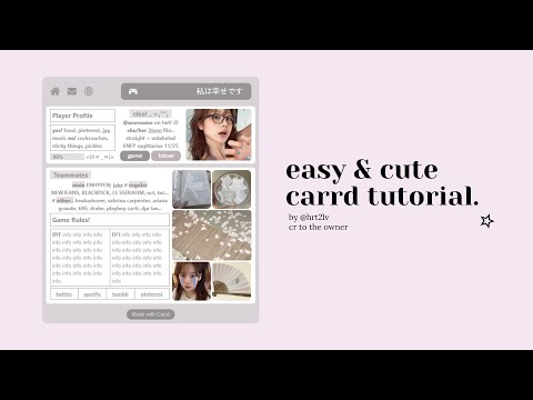 easy & cute carrd tutorial!　⁺　©  to the owner