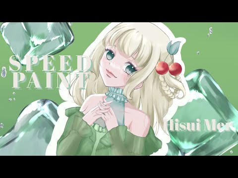 【SpeedPaint】 クリームソーダ🍒🍈 【イラスト】