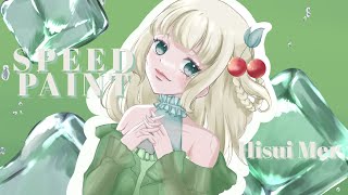 【SpeedPaint】 クリームソーダ🍒🍈 【イラスト】