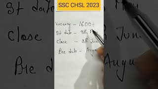 SSC CHSL 2023 Notification out | Total vacancy? Starting date??