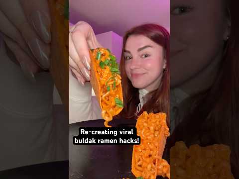Re-creating viral buldak Ramen hacks! #Ramen #Eating #Cooking #Foodie #Shorts #buldak #Tacos