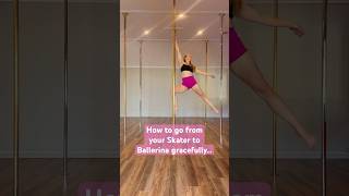Pretty Flowy Transition from Extended Skater to Ballerina Spinning Pole Combo #spinningpole #shorts