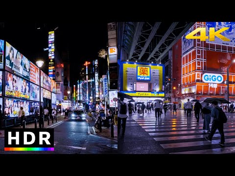 Shinjuku to Akihabara Night Exploring // 4K HDR