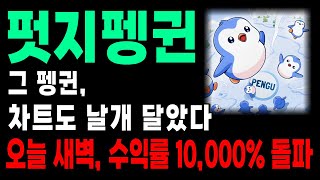 [펏지펭귄]그 펭귄, 차트도 날개 달았다 오늘 새벽, 수익률 10000% 돌파 #펏진펭귄 #펏진펭귄코인 #펏진펭귄급등