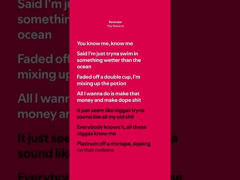 Reminder  The Weeknd [ Lyrics ]