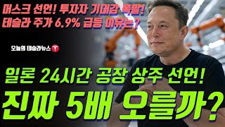 일론 머스크, 24시간 공장 상주 선언! 로보택시 임박에 테슬라 주가 6.9% 급등… 진짜 5배 오를까?"